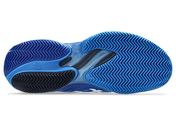 Chaussures Asics Court FF 3 Novak Clay Pure Silver en action