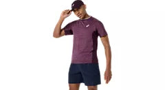 Tee Shirt Asics Match Jacquard SS Top Dark Aubergine