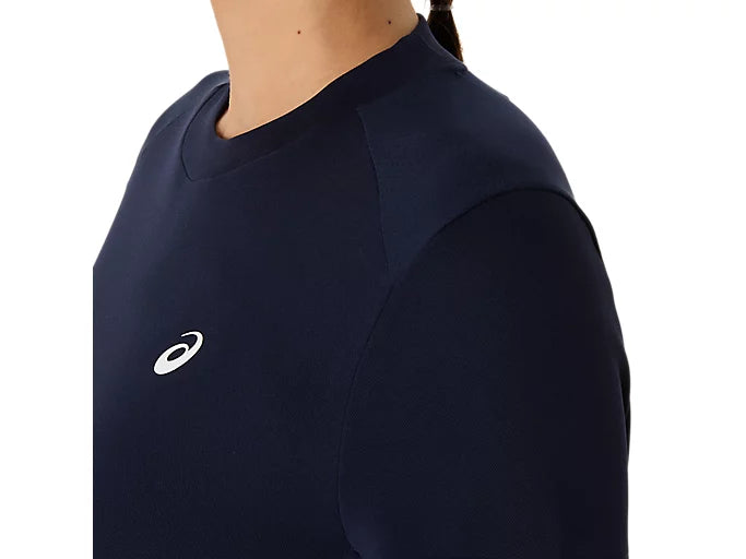 Tee Shirt Asics Court SS Top Midnight en action sur le court