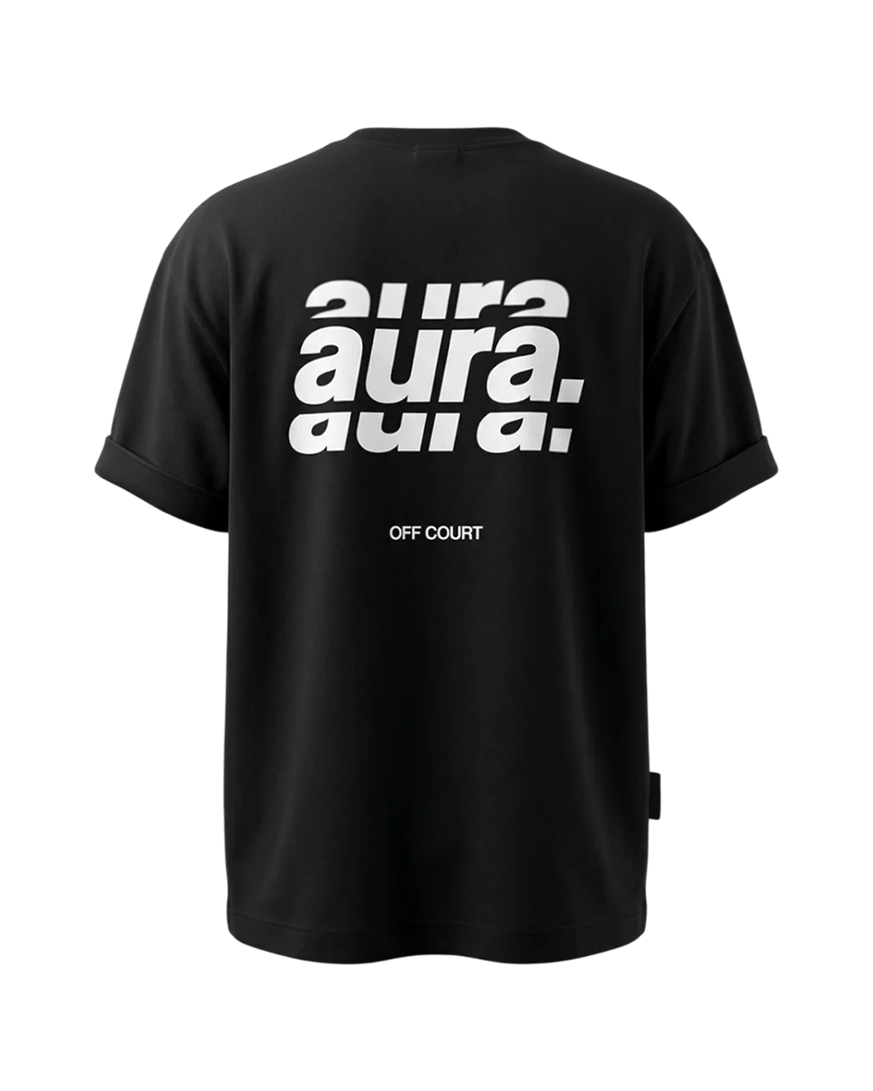 Tee Shirt de Padel Aura Off Court - Noir