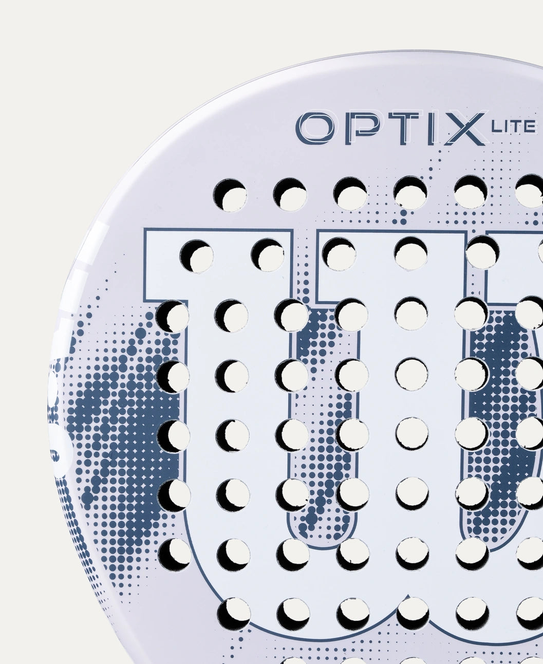 Raquette de padel Wilson Optix V2 Lite Lilas, palas légères avec cadre en graphite et surface en fibre de carbone, vue de face.