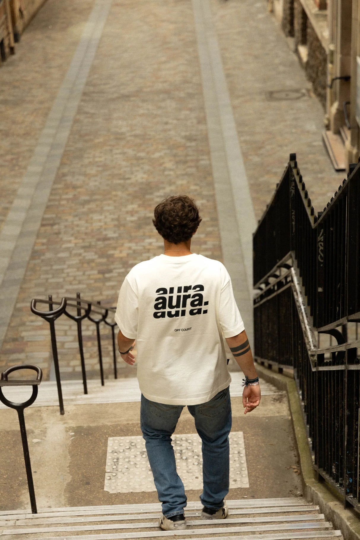 Tee Shirt de Padel Aura Off Court - Off White