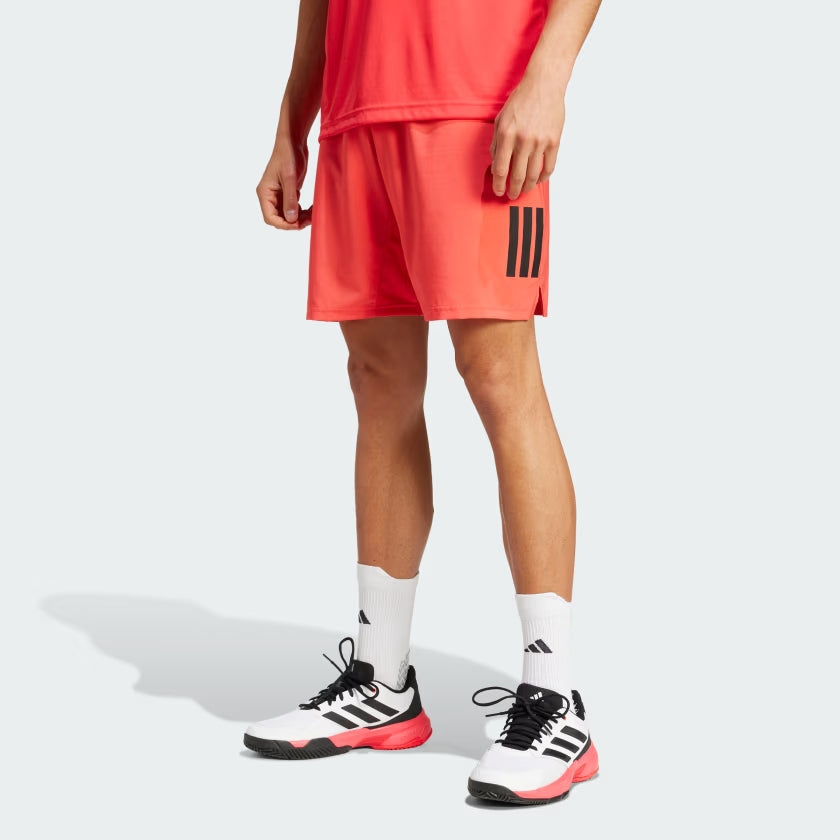 Short Adidas Club 3 Stripes rouge confortable et respirant