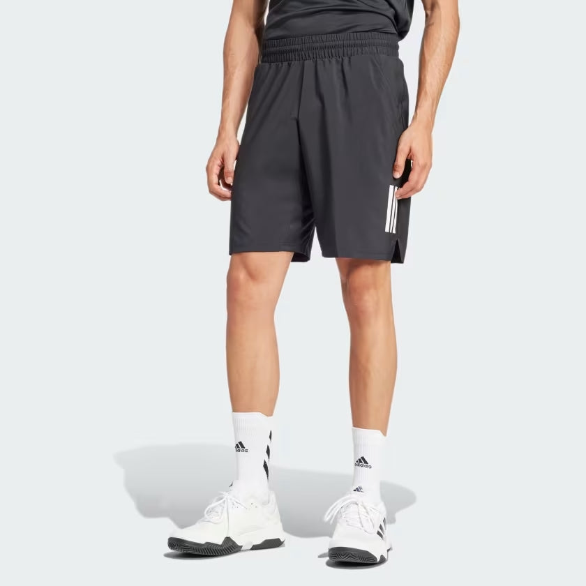 Short Adidas Club 3 Strips noir confortable et respirant