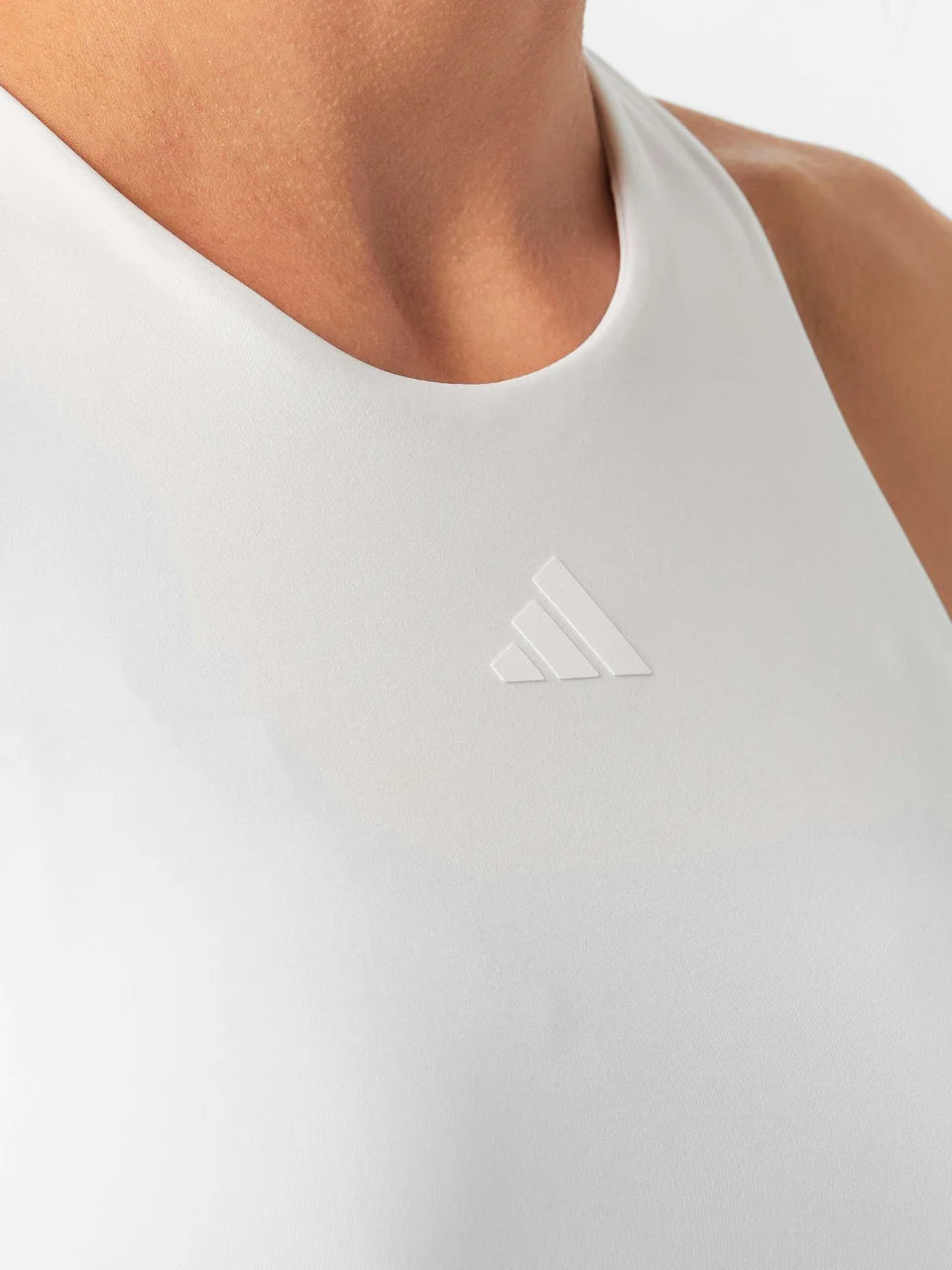 Détail matière et couture du Débardeur Adidas Y Tank Midi White