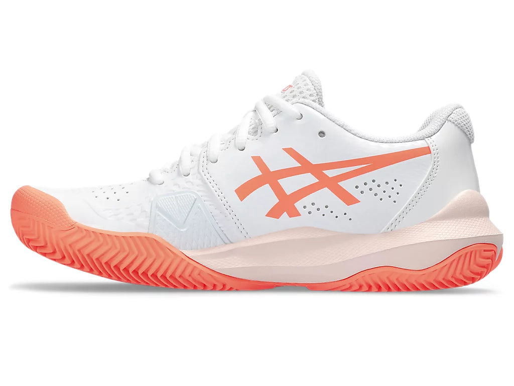 Vue de dessus des Chaussures Asics Gel Challenger 14 Clay White Sun Coral