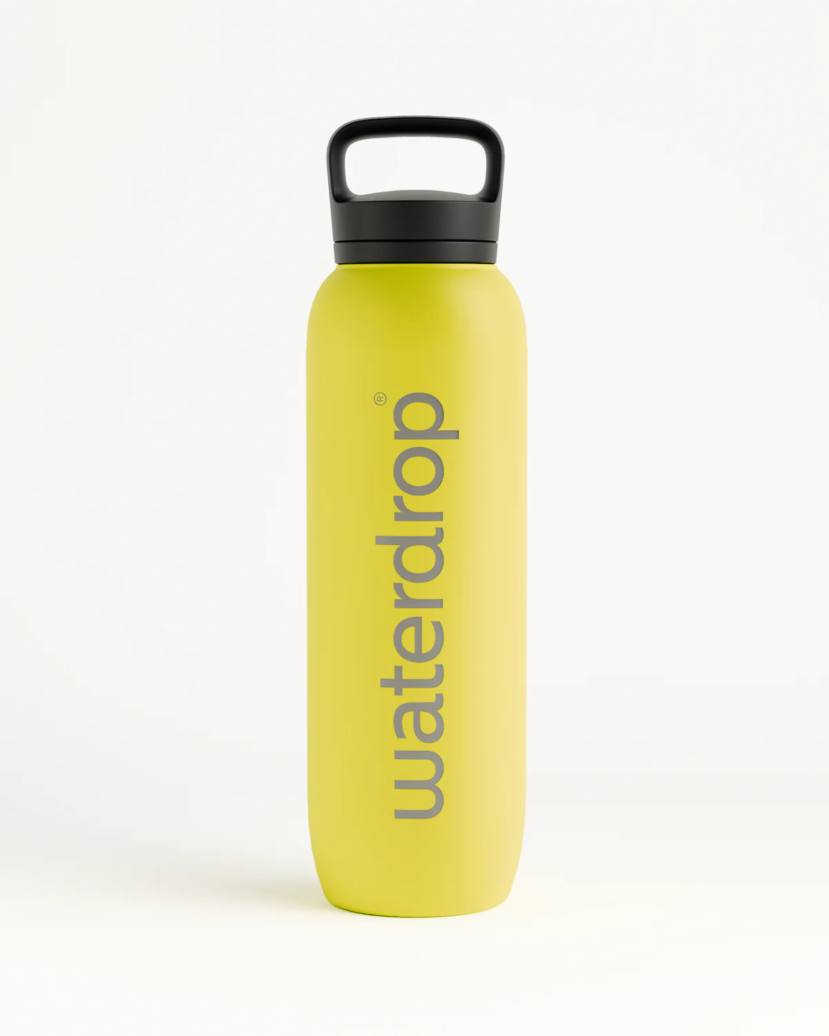 Vue avant de la Bouteille Thermo Waterdrop Neon Yellow 1L
