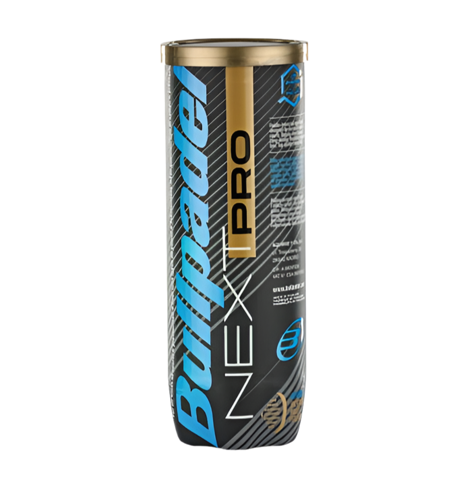 Vue avant du tube de Balles Bullpadel FIP Next Pro