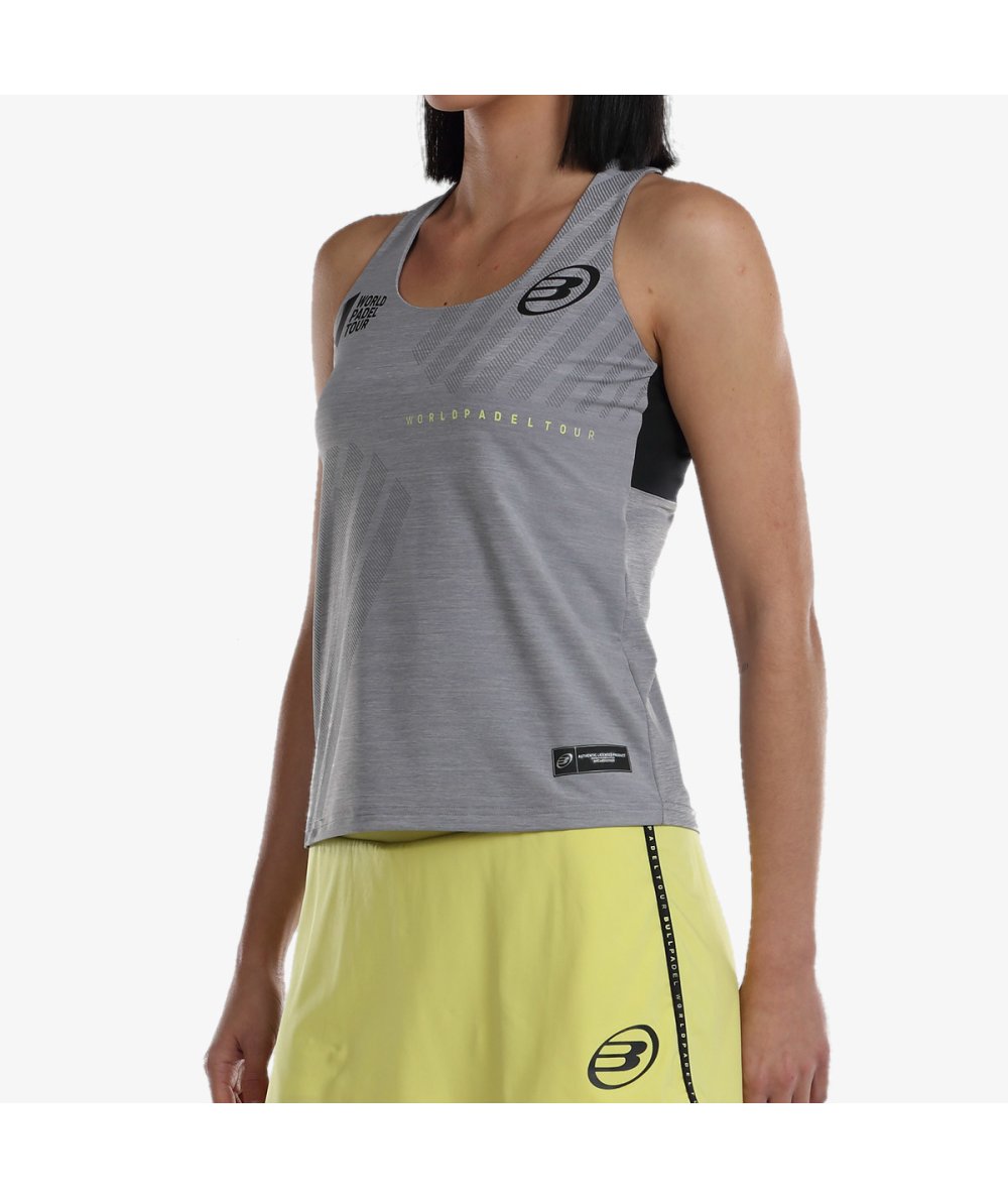 Détail du tissu du débardeur Bullpadel LLAVE Gris