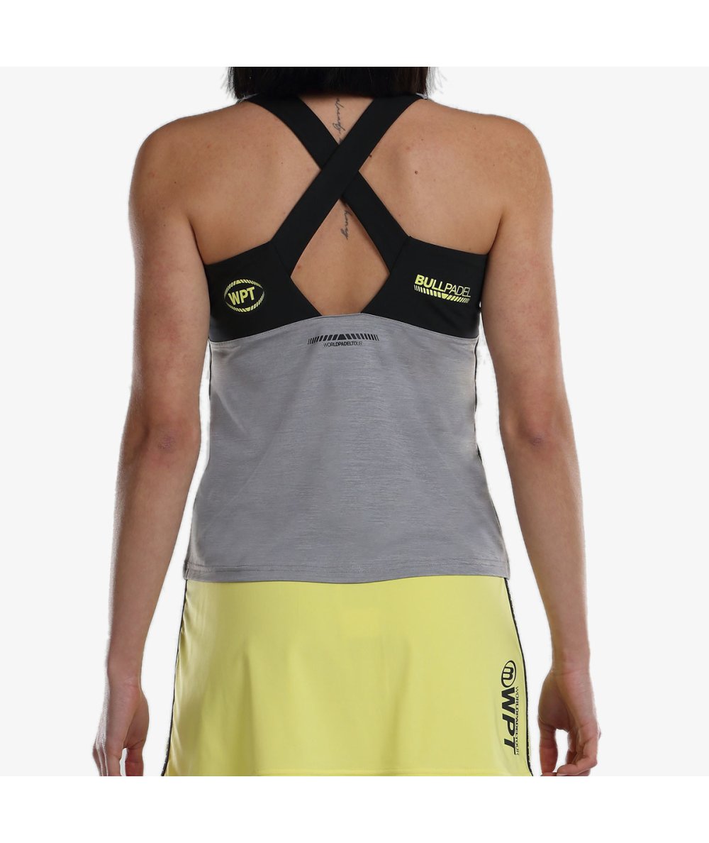 Vue avant du débardeur Bullpadel LLAVE Gris
