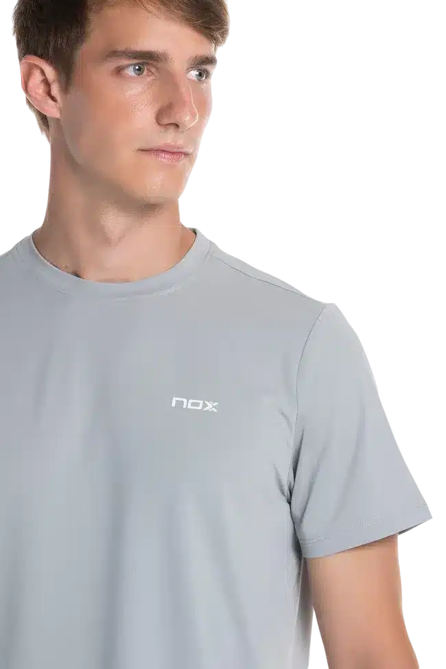Détail du tissu et finition du Tee Shirt Nox Team Gris