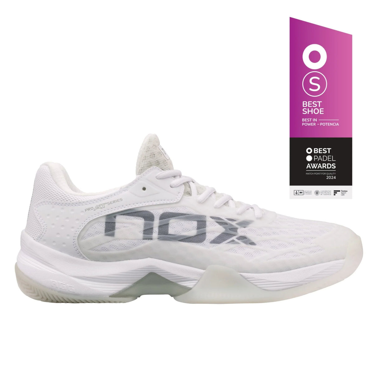 Chaussures Nox AT10 Luxury Blanc vue de face, légères et confortables