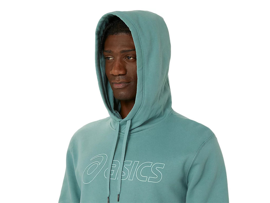 Détails du tissu et finitions du Hoodie Asics Celadon