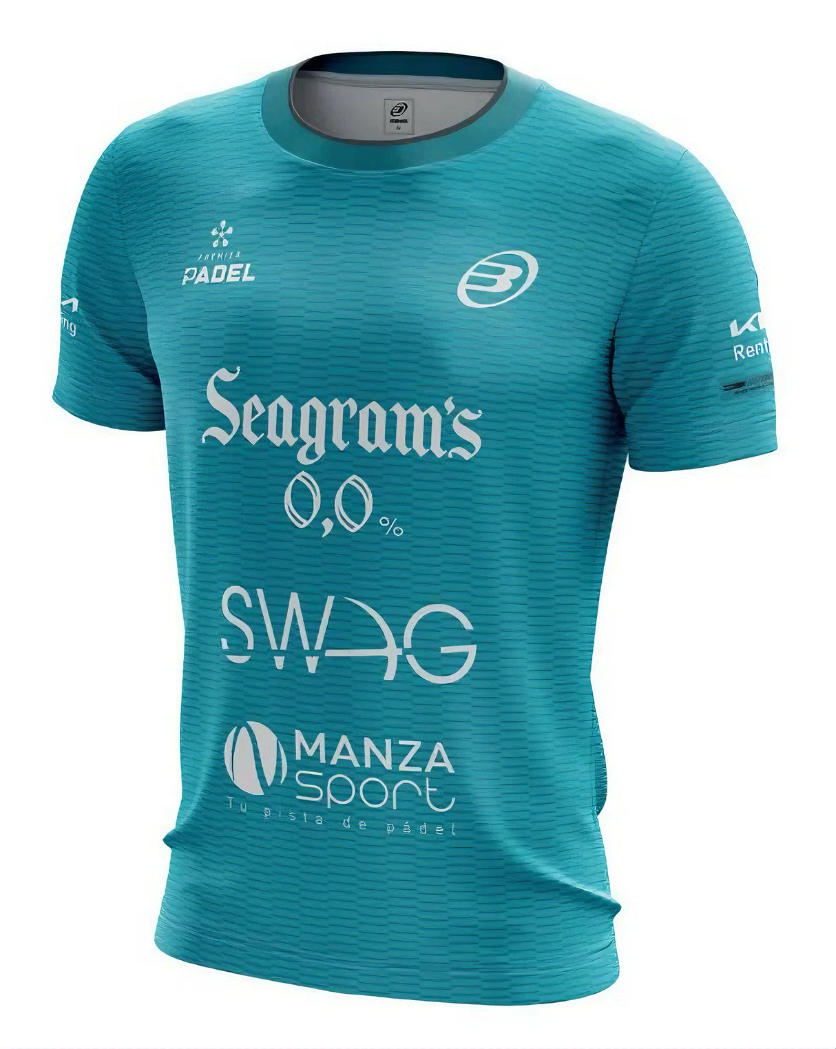 Maillot Bullpadel Paquito Navarro 2024 turquoise détail tissu