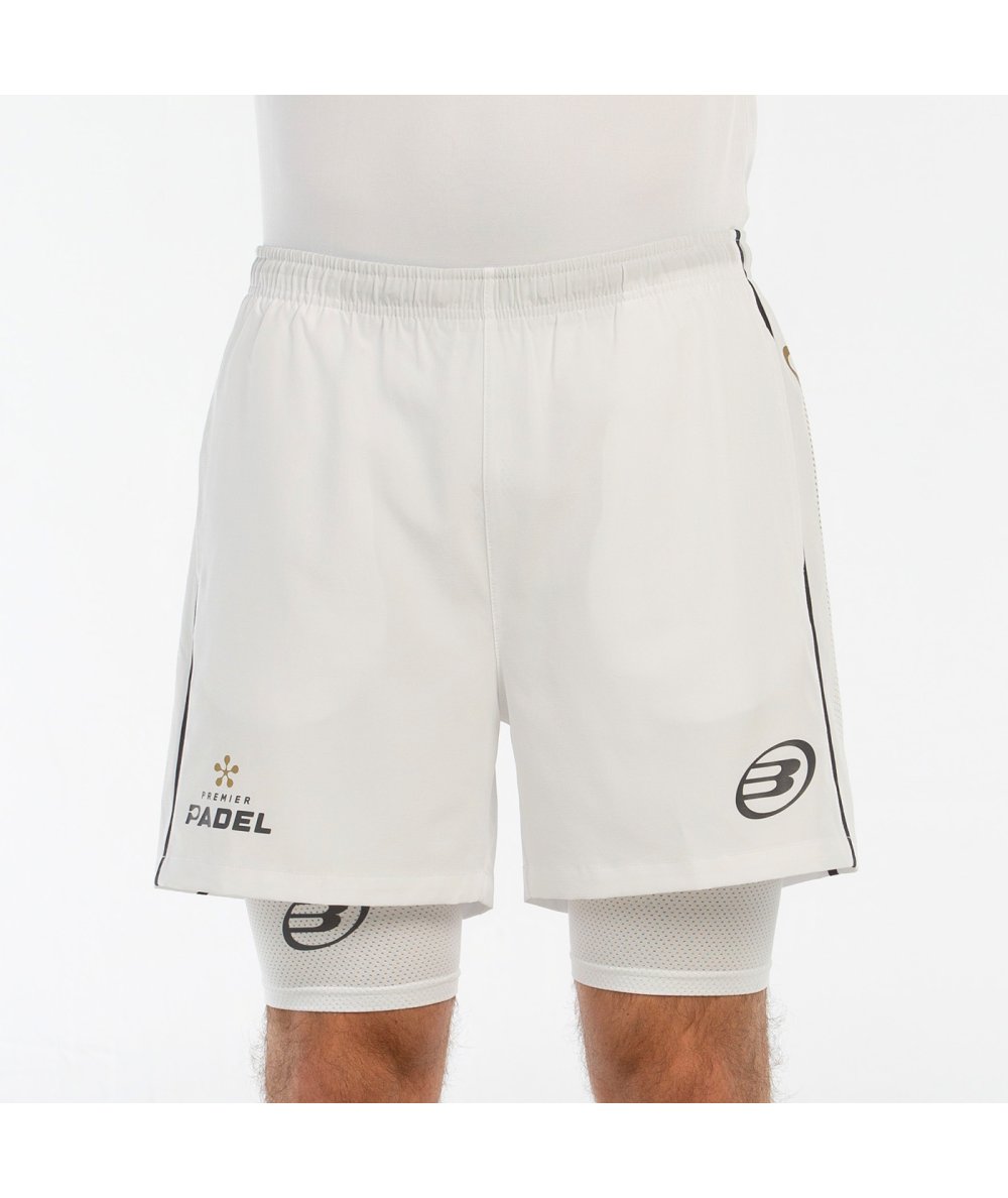 Short Bullpadel Barde Blanc vue de face