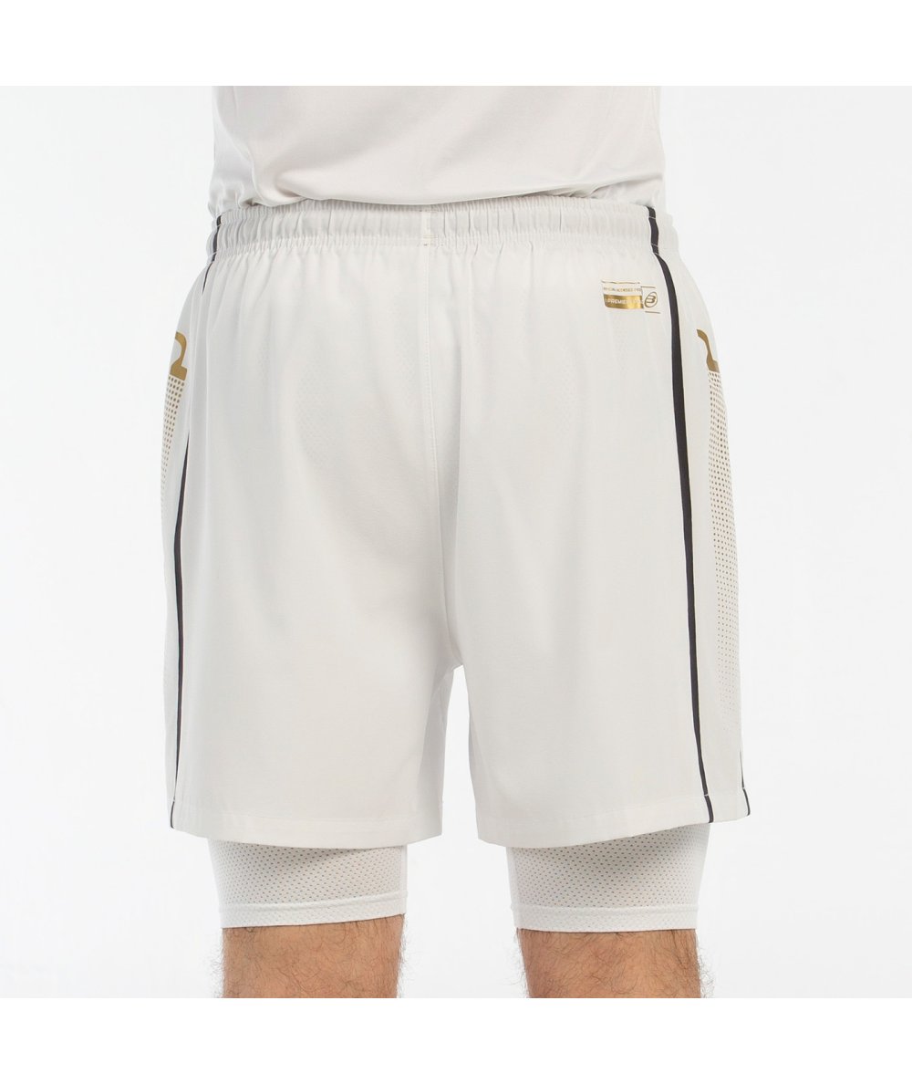 Short Bullpadel Barde Blanc porté sur le court