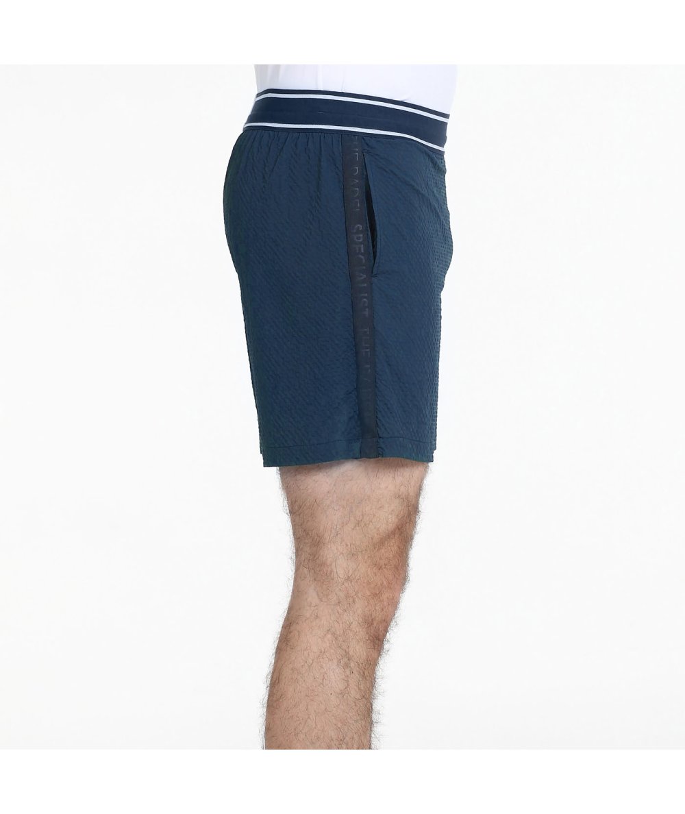 Détail tissu respirant Short Bullpadel Lobios Azul Marino