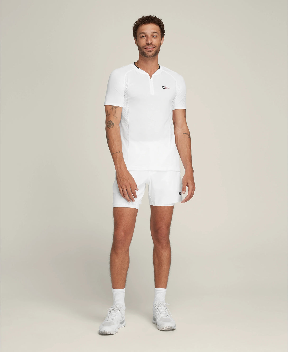 Tee Shirt Wilson Zip Blanc confort et tissu respirant