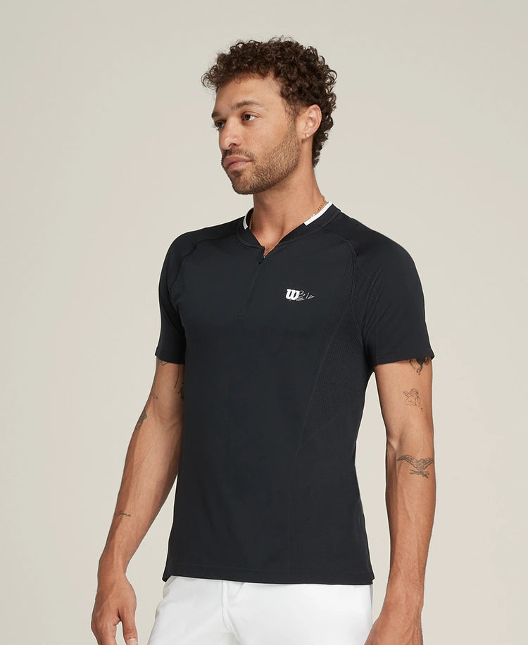 Tee Shirt Wilson Zip Noir confort et tissu respirant