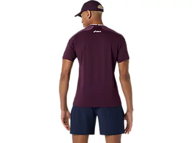 Tee Shirt Asics Match Jacquard SS Top Dark Aubergine