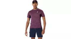 Tee Shirt Asics Match Jacquard SS Top Dark Aubergine