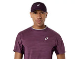 Tee Shirt Asics Match Jacquard SS Top Dark Aubergine
