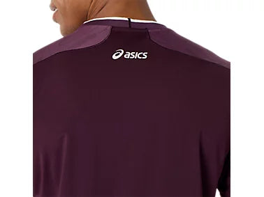 Tee Shirt Asics Match Jacquard SS Top Dark Aubergine