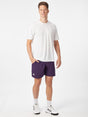 ClimaCool Adidas Club 3 Stripes Aurora Plum shorts for athletes.

