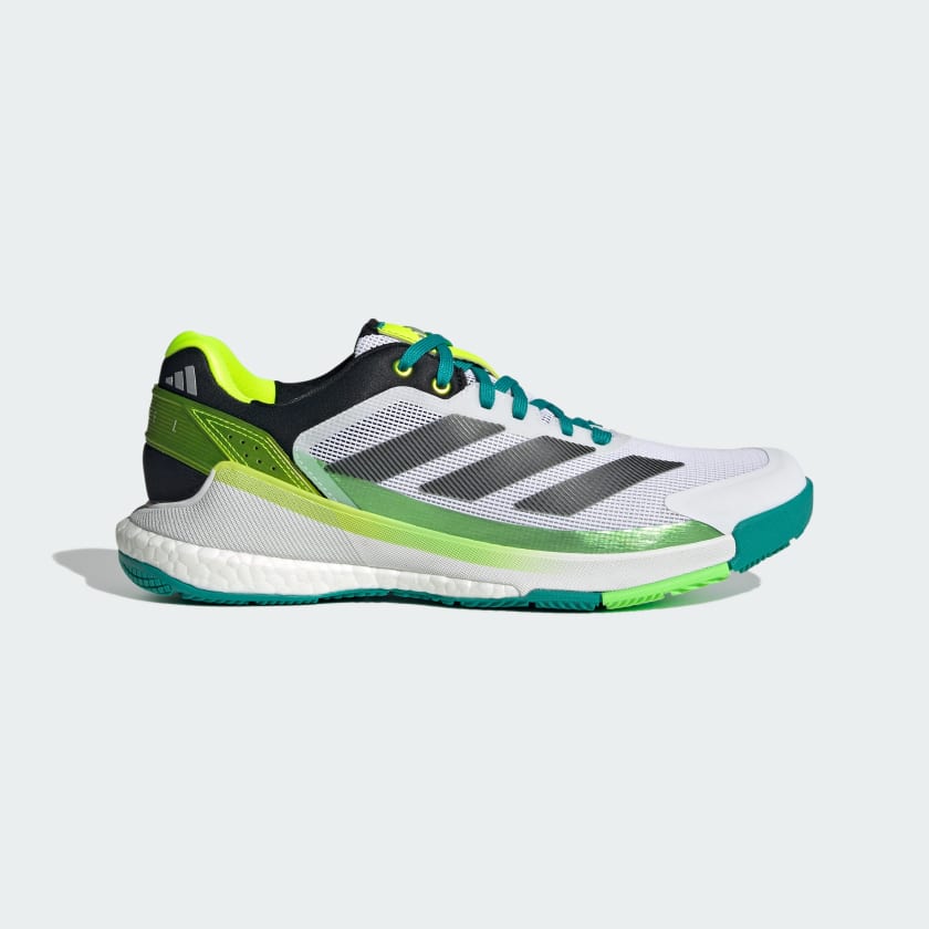 Stylish and comfortable Adidas CrazyQuick Boost Black/Lime Burst shoes.

