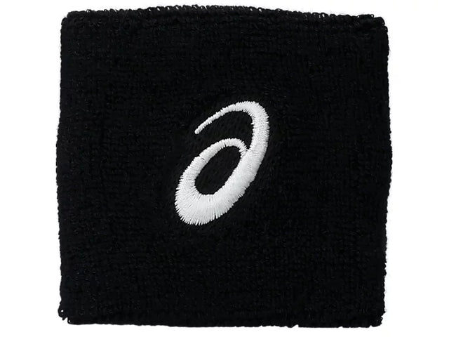Close-up of Asics Black wristbands, ideal for athletes and training

