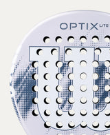 Raquette de padel Wilson Optix V2 Lite Lilas, palas légères avec cadre en graphite et surface en fibre de carbone, vue de face.