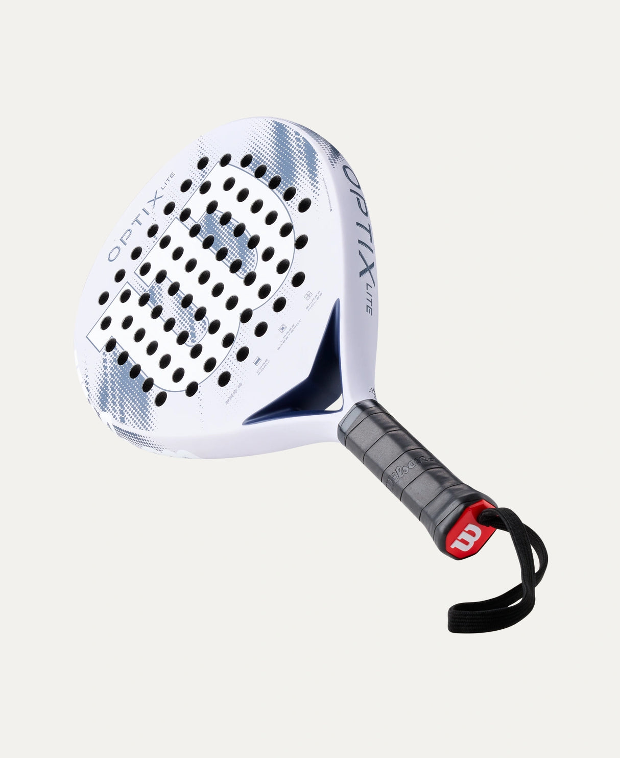 Raquette de padel Wilson Optix V2 Lite Lilas, palas légères avec cadre en graphite et face en composite, vue de face.