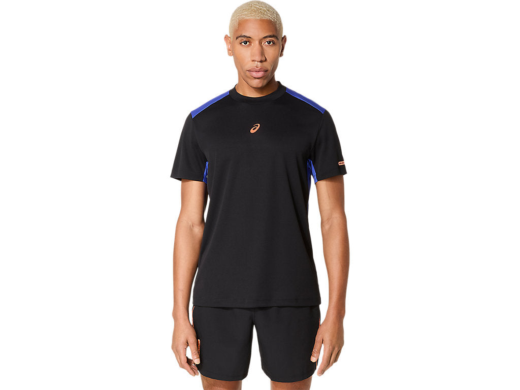 Tee Shirt Asics Padel Court SS Top Performance Black / Dark Cobalt