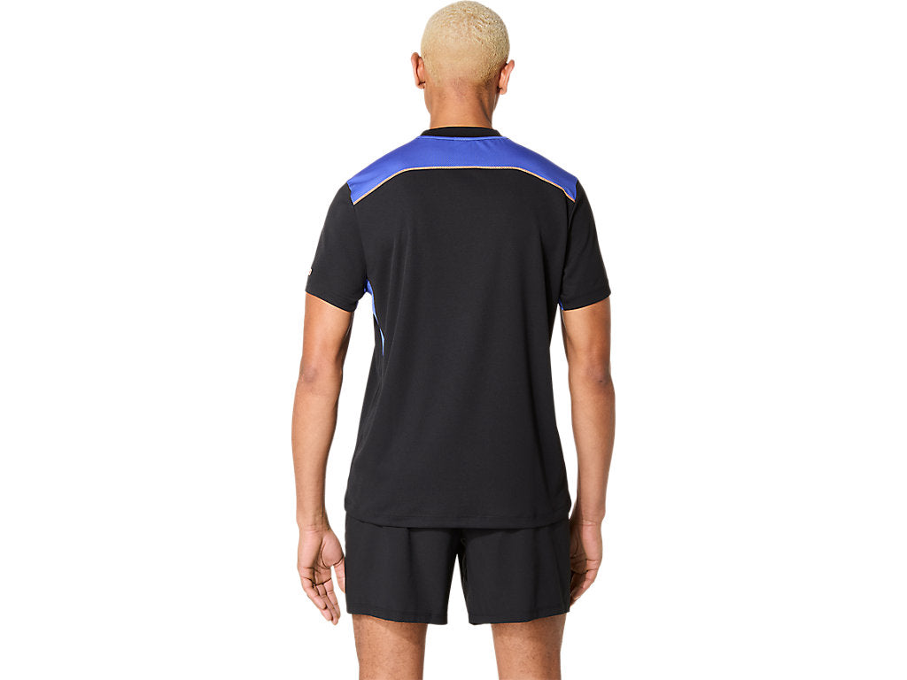 Tee Shirt Asics Padel Court SS Top Performance Black / Dark Cobalt