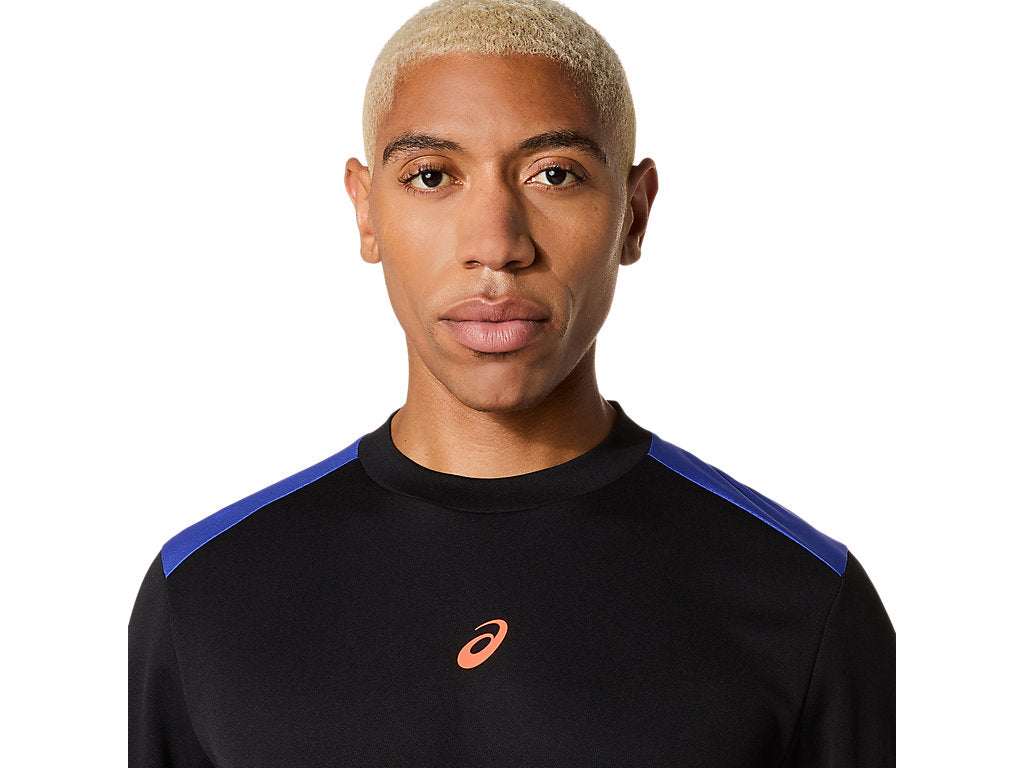 Tee Shirt Asics Padel Court SS Top Performance Black / Dark Cobalt