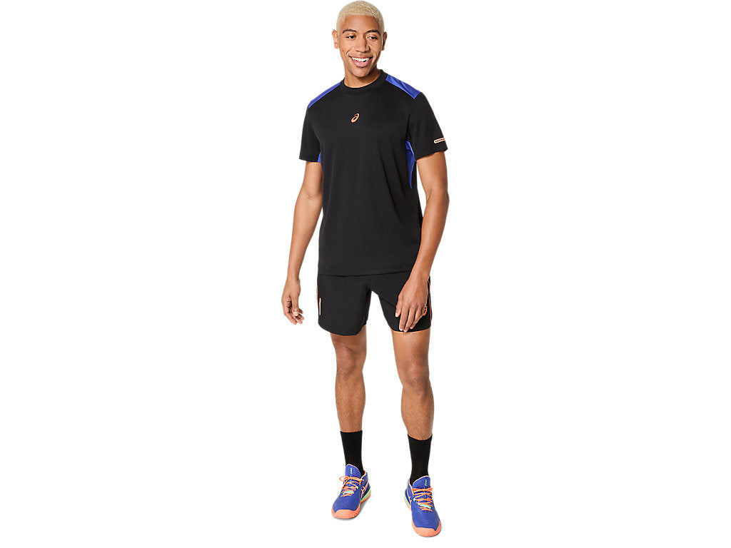 Tee Shirt Asics Padel Court SS Top Performance Black / Dark Cobalt