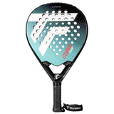 Close-up of Tecnifibre Curva Team padel racket with fiberglass face

