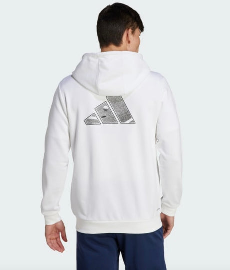 Détail du tissu confortable et respirant du sweat Adidas Collegiate White
