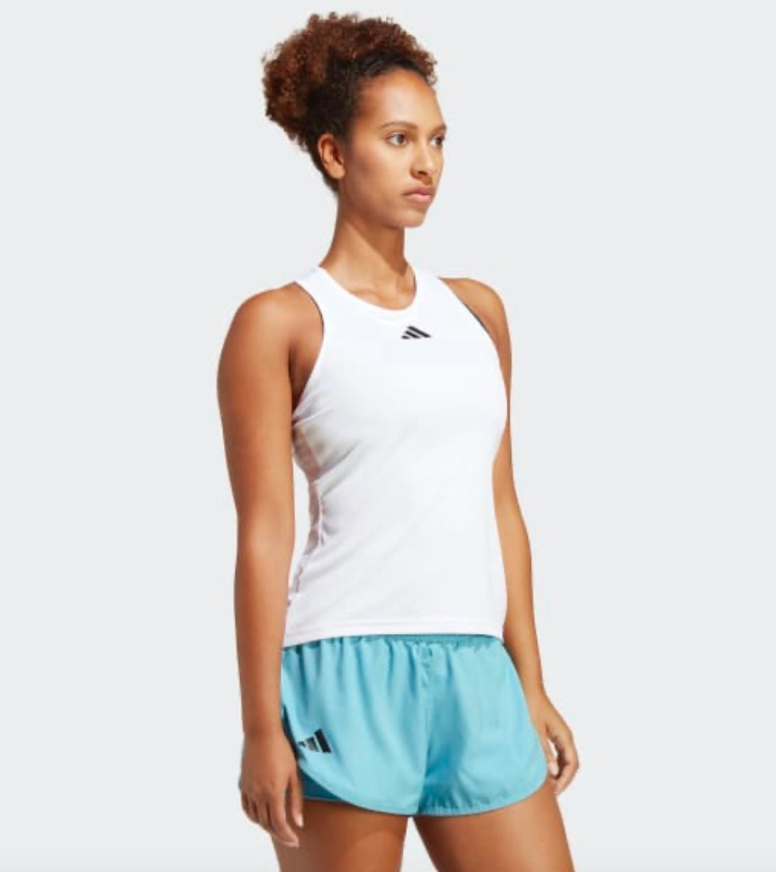 Débardeur Adidas White vue avant sur mannequin