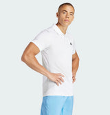 Détail tissu Polo Adidas Freelift Blanc