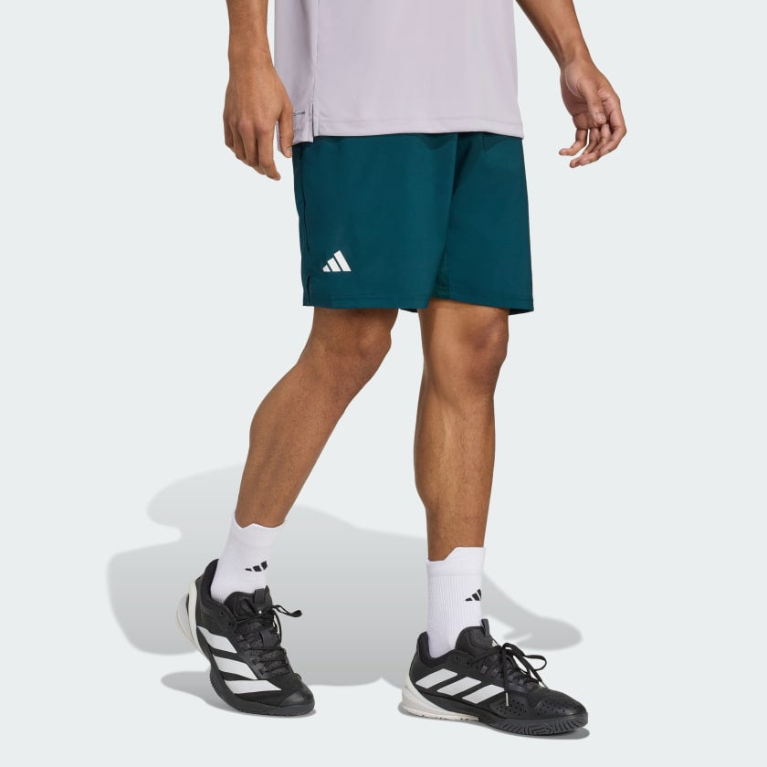Comfortable and eco-friendly Adidas Club 3 Stripes Aurora Ivy shorts.

