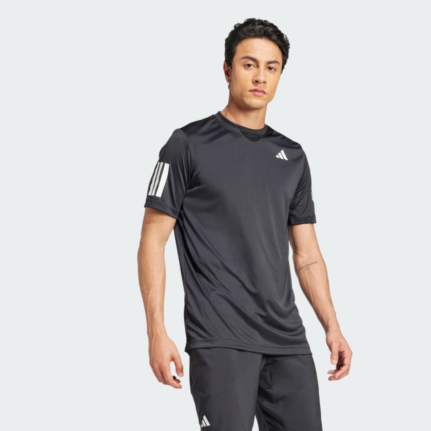 Tee Shirt Adidas Club 3 Stripes Black