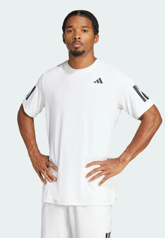 Tee Shirt Adidas Club 3 Stripes Blanc vue avant