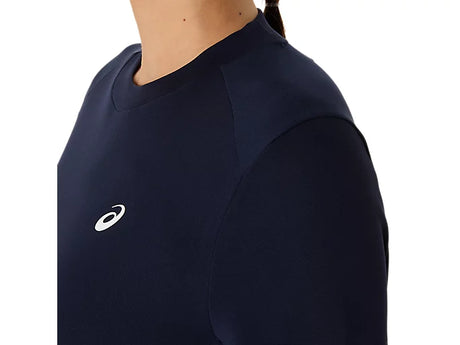 Tee Shirt Asics Court SS Top Midnight en action sur le court