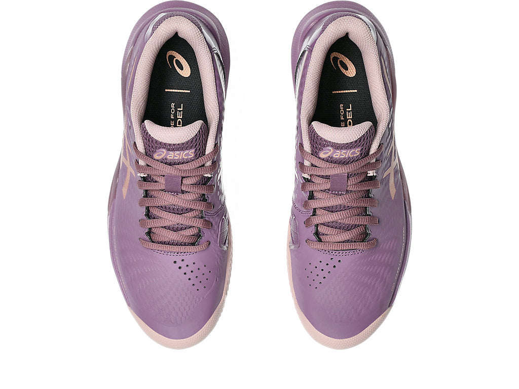 Chaussures Asics Gel Challenger 14 Padel Rose Gold porté sur terrain