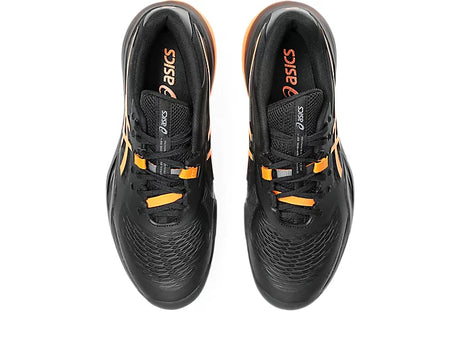 Vue du dessus des chaussures Asics Gel Resolution X Clay Shocking Orange