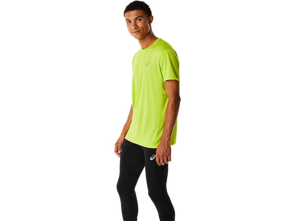 Vue latérale du Tee Shirt Asics Jaune