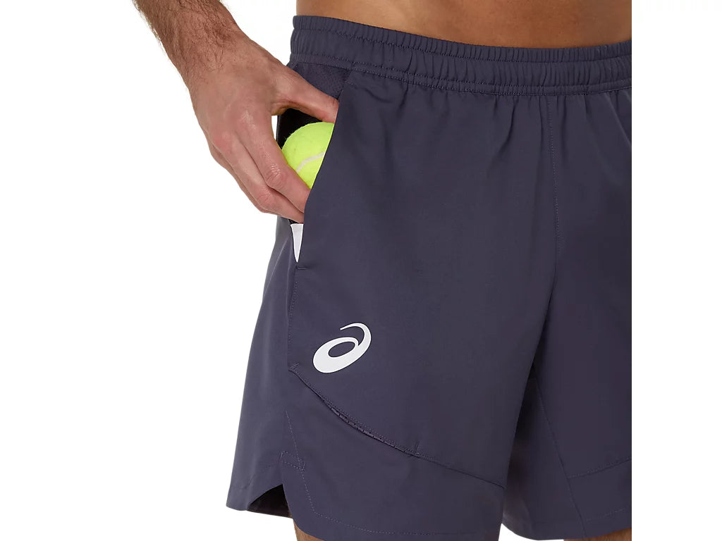 Short Asics Indigo Fog détail tissu et couture