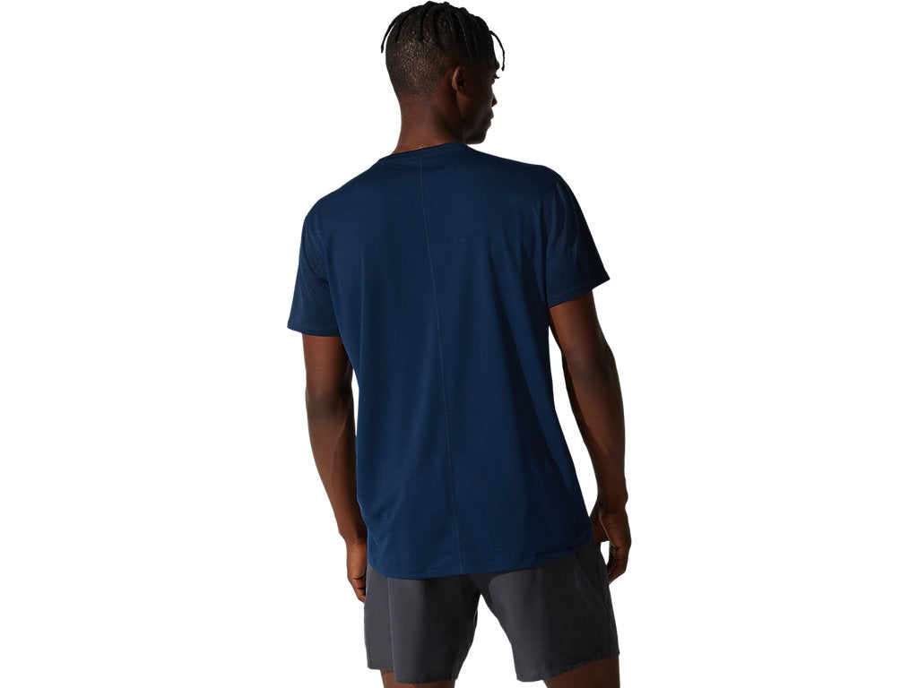 Vue latérale du Tee Shirt Asics French Blue
