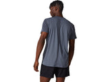 Vue latérale du Tee Shirt Asics Gris